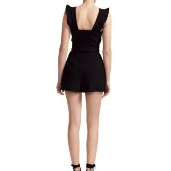 Maje Ibora short crepe wrap v neck black romper size 36 - Picture 4 of 7